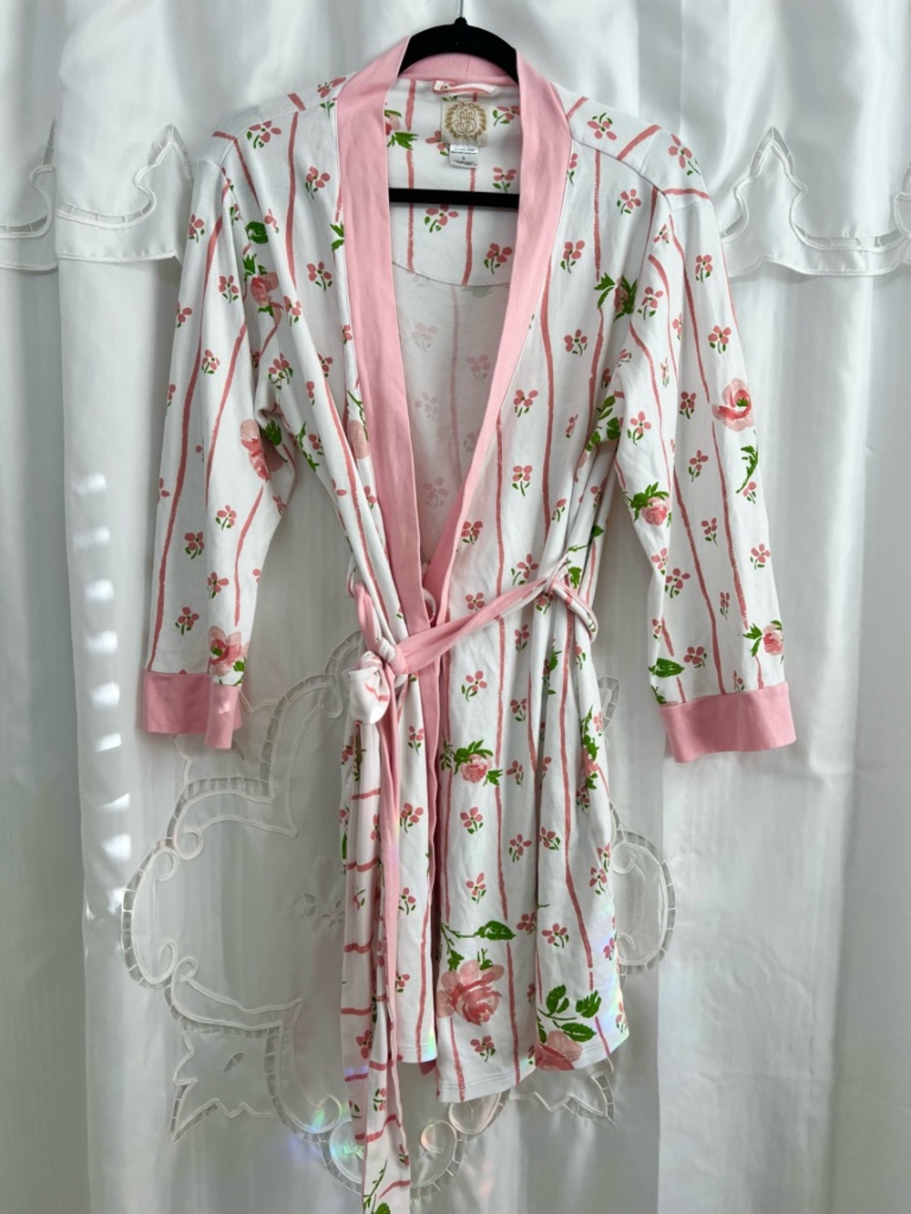 TBBC Ready Or Not Robe Port Royal Rosebud Pima Cotton Small Beaufort Bonnet